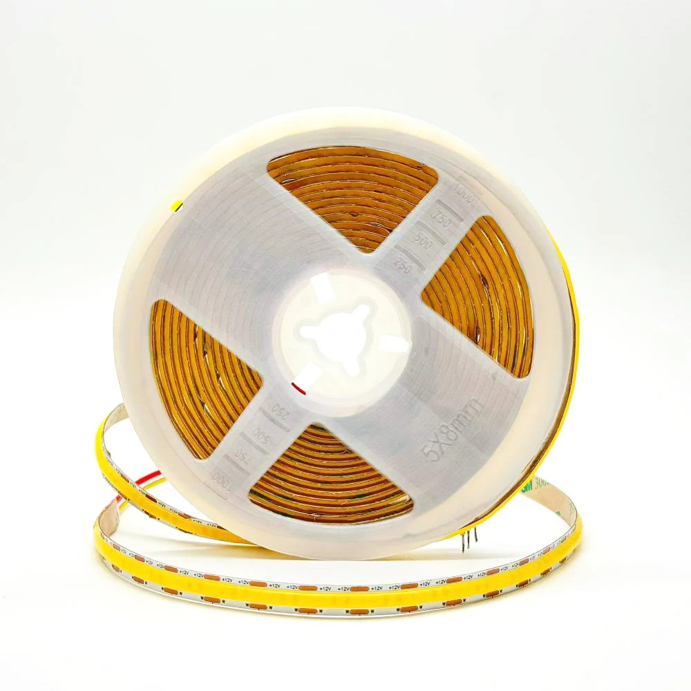 10m DC24V COB CCT LED Strip Lights 608LEDs/m RA90 Dimmable Dual White Flexible LED Tape Linear 2700K to 6500K For Home Decor