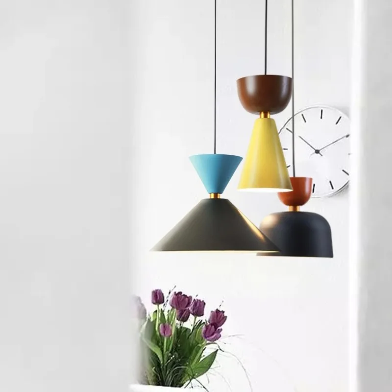 Macaron Pendant Lamp Bedroom Kitchen Restaurant Island Counter Bar Dining Room Nordic Modern  Led Light Hanging Lighting Indoor