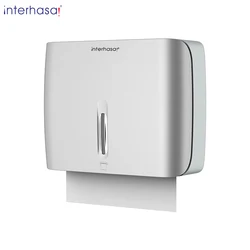 interhasa! Paper Towel Dispenser with Key Lock Compact Wall Mount Folded Hand Towel Dispenser Holder for Bathroom Office Kitchen