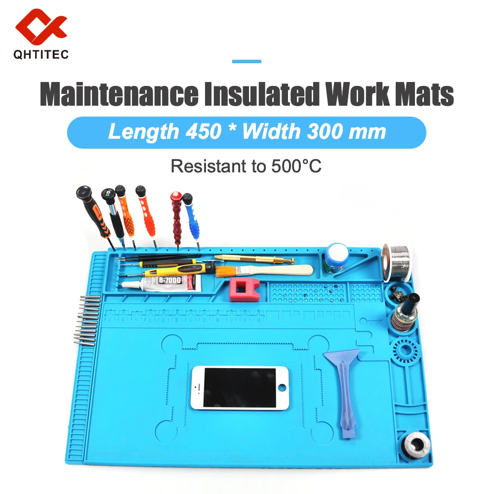 

Soldering Mat ESD Antistatic 500 ° Heat Resistant Insulation Work Mat Multifunctional Silicone Repair Pad Maintenance Platform