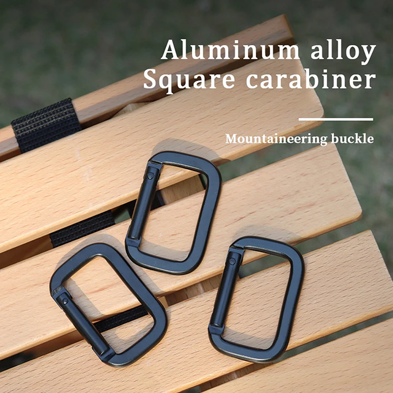 Square-Ring Carabiner Buckles Spring Carabiners Snap Hooks Clip Keychain Outdoor Backpack Pendant Buckles Camping Tools