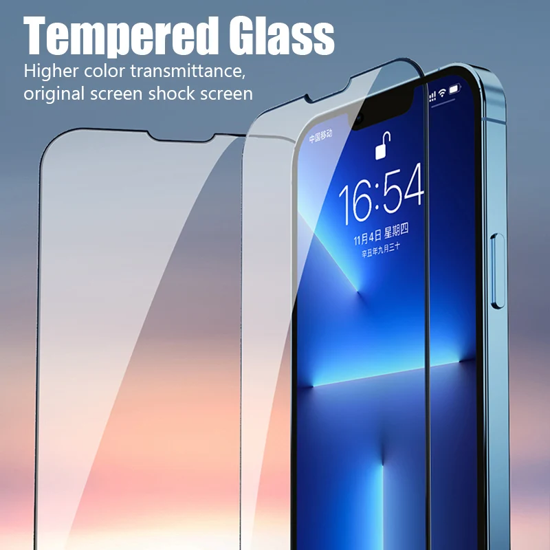 2PCS Screen Protector for iPhone 16 15 14 13 12 11 Pro Max Mini Tempered Glass for iPhone 7 8 6S 6 Plus X XR XS Max SE 2020 2022