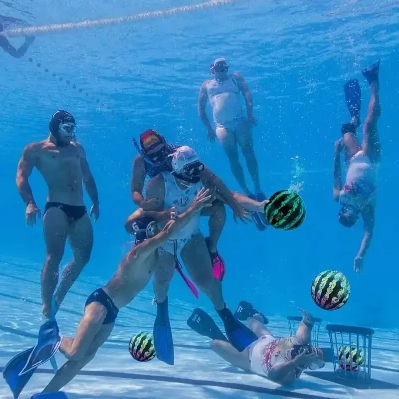 Pool Elastic Watermelon Leather Ball Inflatable Underwater Watermelon Balls For Pool Party Beach Game Floating Watermelon Ball