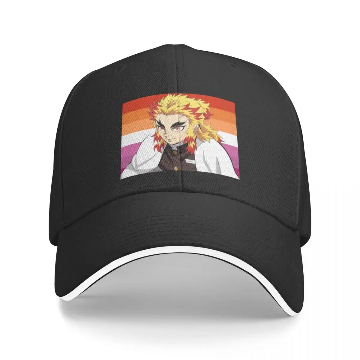 flame pillar lesbian flag sticker Baseball Cap custom Hat Uv Protection Solar Hat beach hat Fashion Beach Men's Baseball Women's