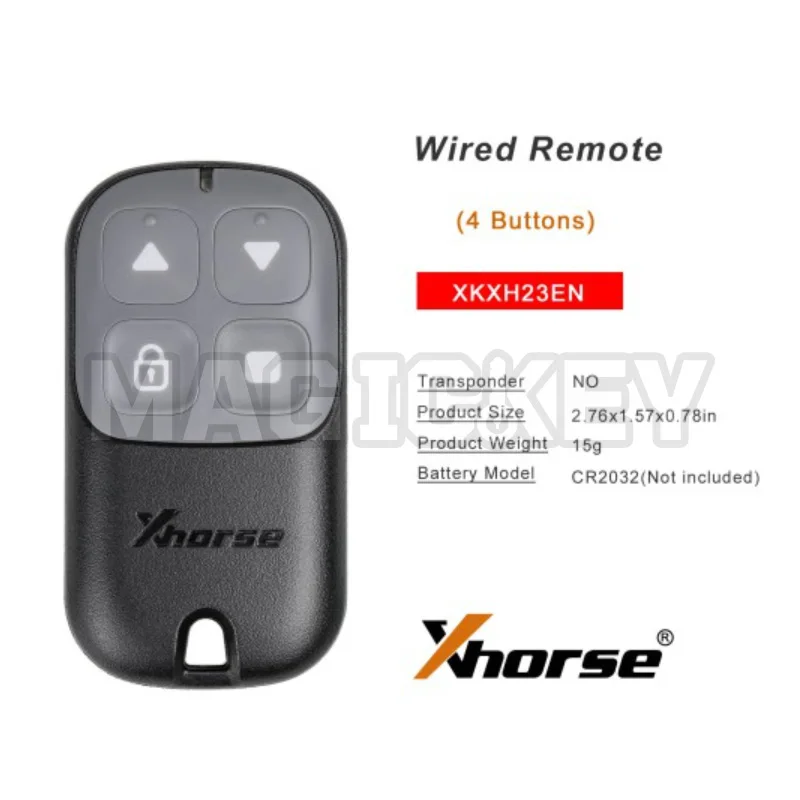 Original XHORSE XKXH23EN 2nd Gen Wire Remote Key for Garage Door 4 Buttons Wireless Programming XM5118 Chip VVDI Tool