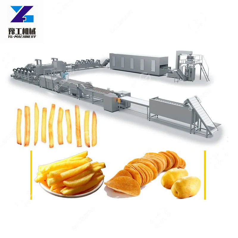Potato Chips Fries Production Line Commercial Frozen French Fry Maker Machine For Potato Chips And French Fries