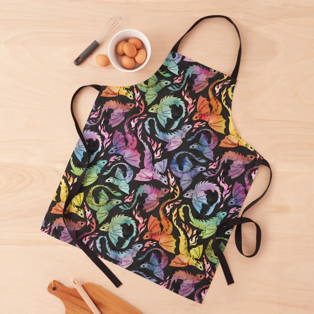 

Dragon fire dark rainbow Apron cleanings Things For The Kitchen Apron
