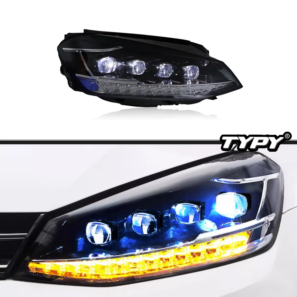 

TYPY New LED Head Lamp Upgrade Modified For VW Golf7 MK7 LED Headlight 2013-2017 Dynamic Signal Head Lamp Auto Accessories