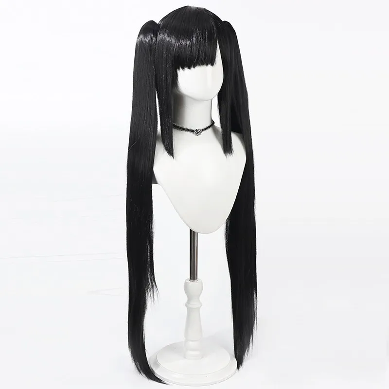 شعر مستعار تنكري من Azur Lane Peter Strasser باللون الأسود على شكل ذيل حصان من السيليكون لفروة الرأس هدية الهالوين #2