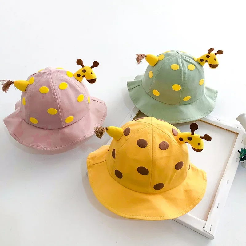 Giraffe Children\'s Fisherman Hat Summer Cute Baby Cartoon Sunscreen Fisherman Hat Outdoor Large Brim Shade Basin Hat