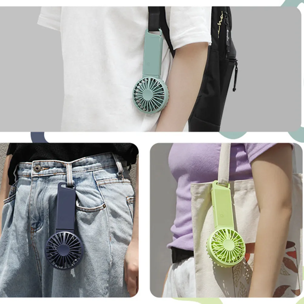 Handheld Folding Fan USB Powered Mini Fan Small Lightweight Portable with Hook for Bag Home Office Store Summer Cooling Silent