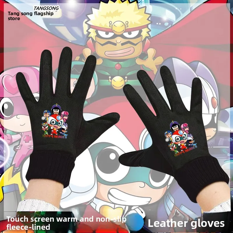 

Warm Fleece Lined Cycling Gloves for Men And Women Touchscreen Compatible Hand Warmers Superhero Design Winter Riding Gloves