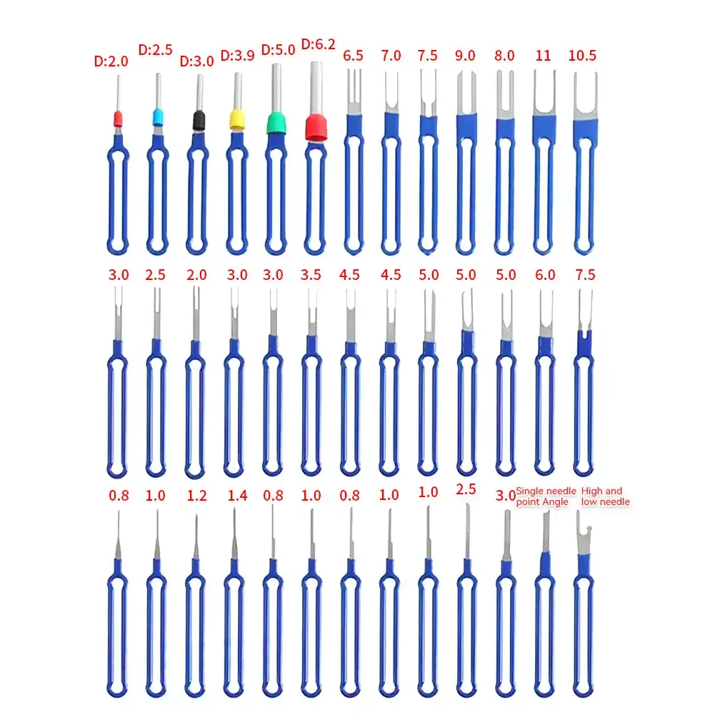 3/8/18/39Pcs Car Terminal Removal Tool Optional Wire Auto Plug Pullers Kit Depinning for Electrical Connector Pin Extractor Kit