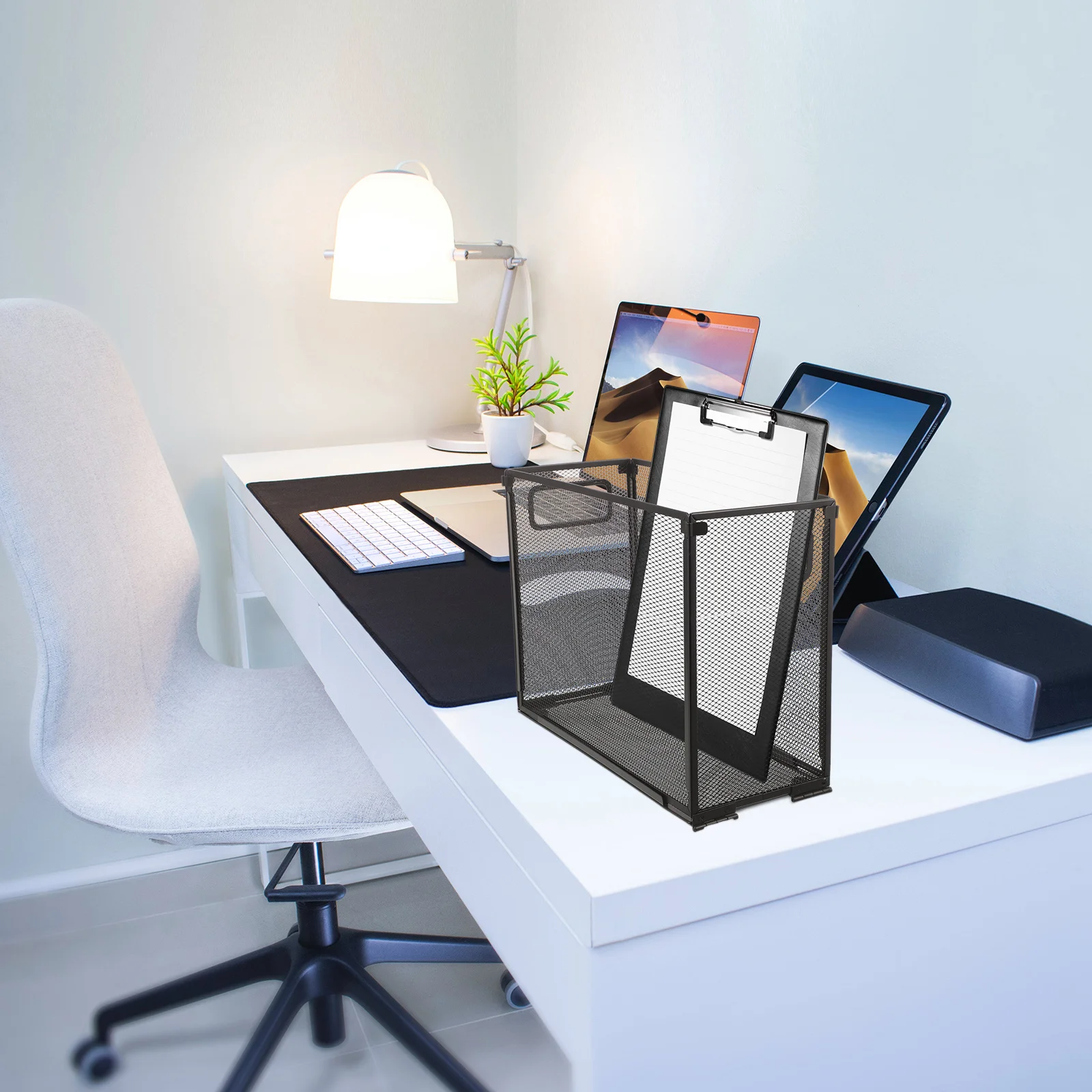 Desktop Organizer Box Metal Mesh Document Storage Rack Foldable File Holder For Office School Home Use Hanging File Organizer