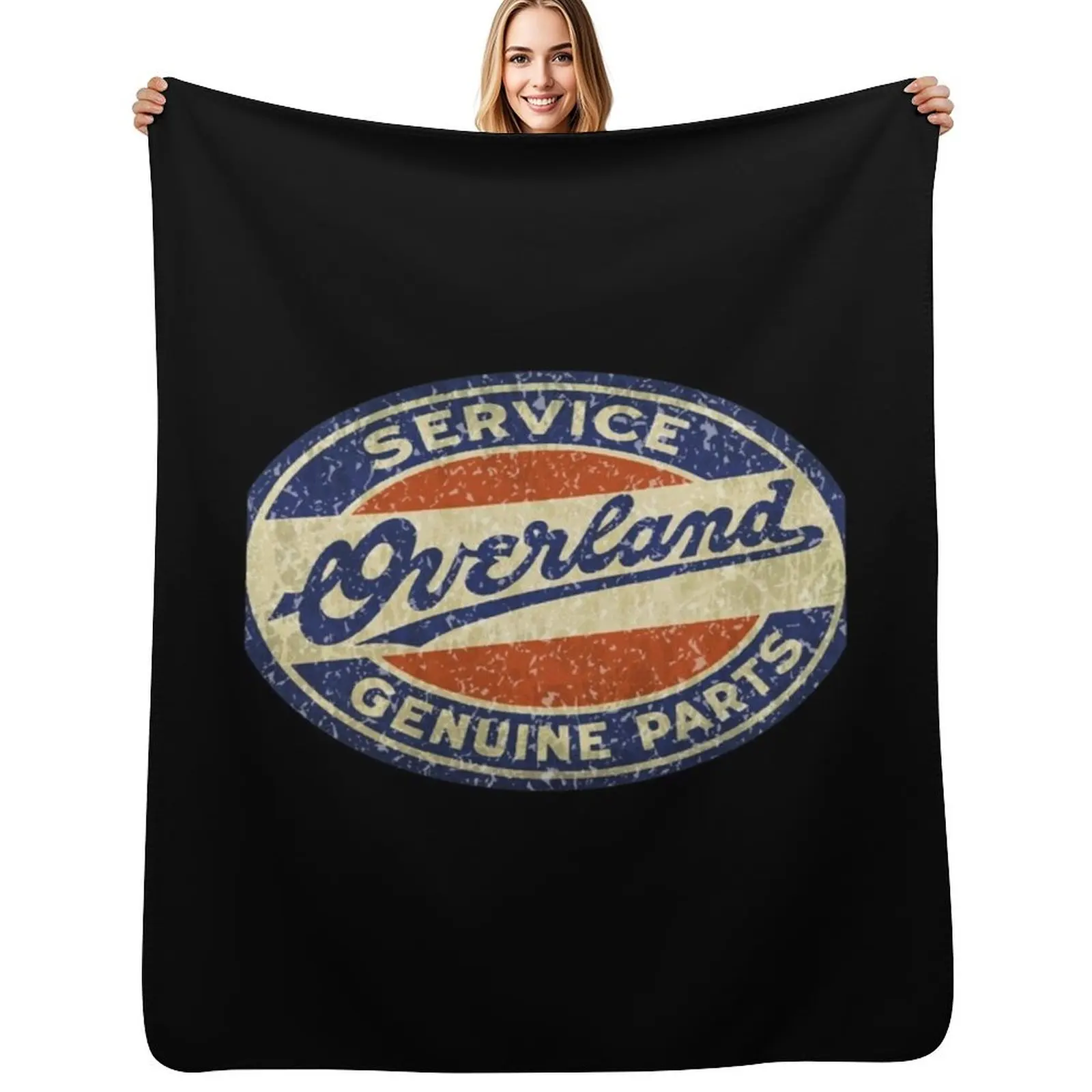 Willys Overland Service sign Throw Blanket Travel Comforter heavy to sleep Loose Thermal Luxury Blankets