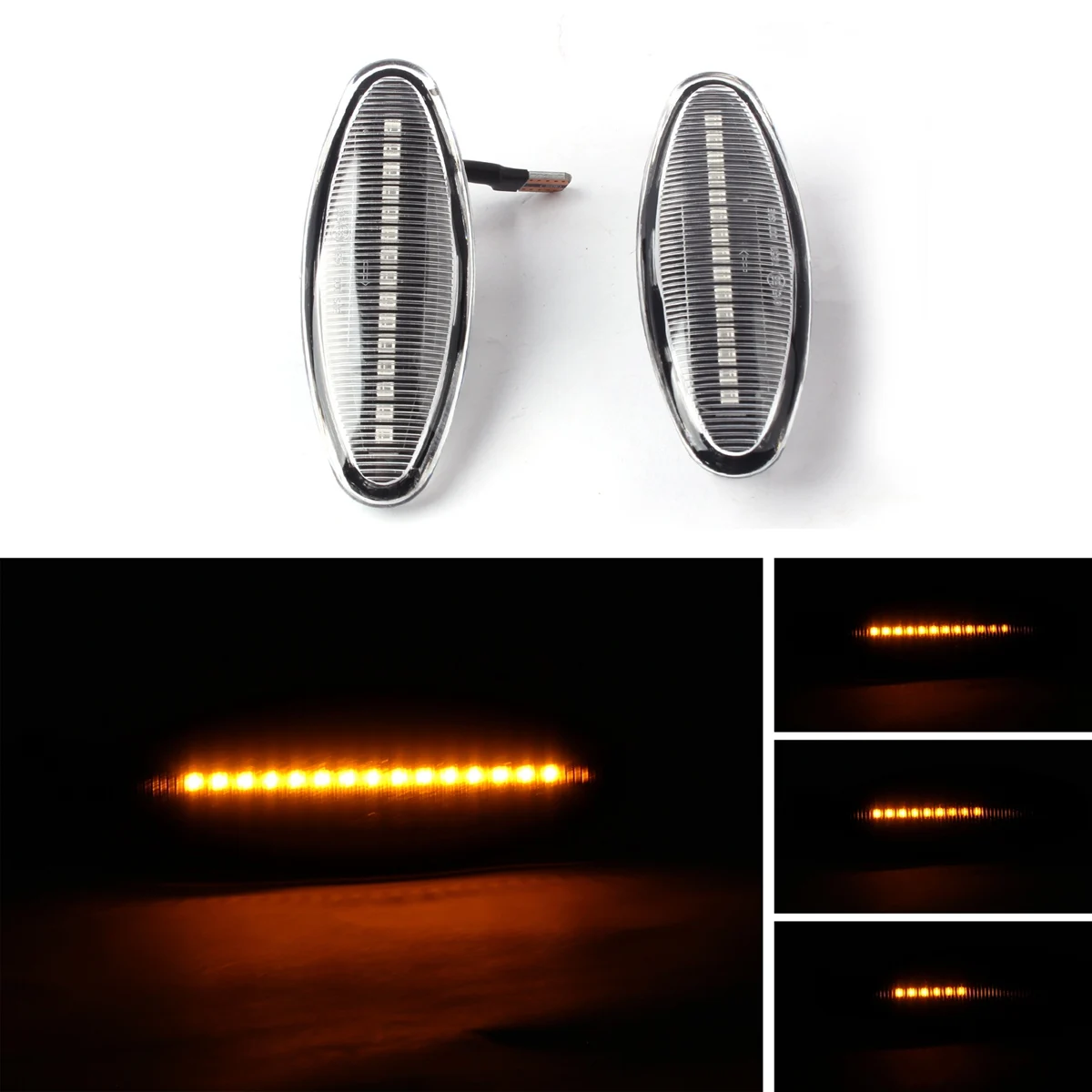 LED Dynamic Side Marker Light Repeater Indicator Turn Signal Lamp for Jaguar XJ8 XJR 1997-2005 XJX350 S-Type