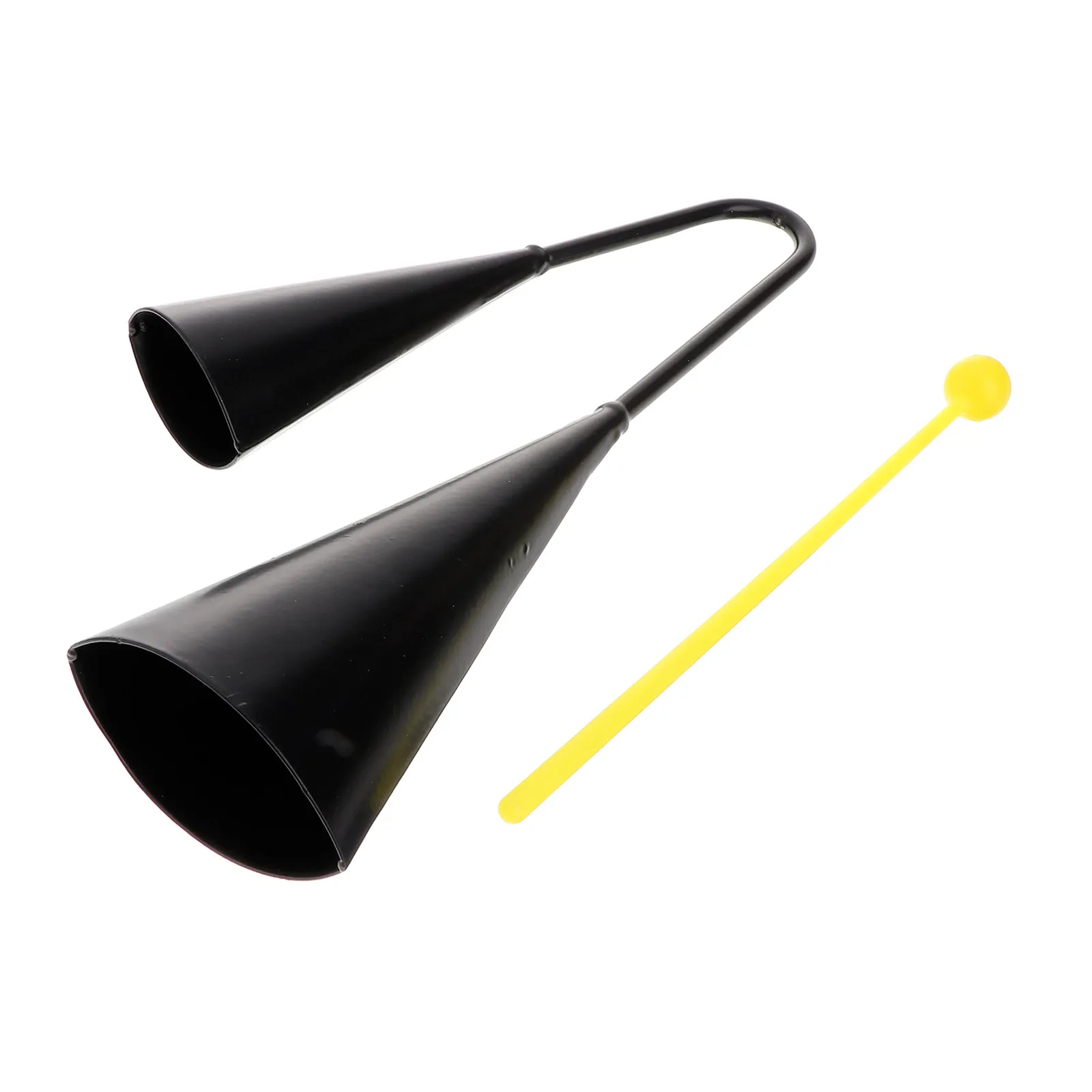 Metal Double Cowbells for Classroom Use Premium Iron Construction Small Portable Cheer Bell Doorbell with Wooden Mallet