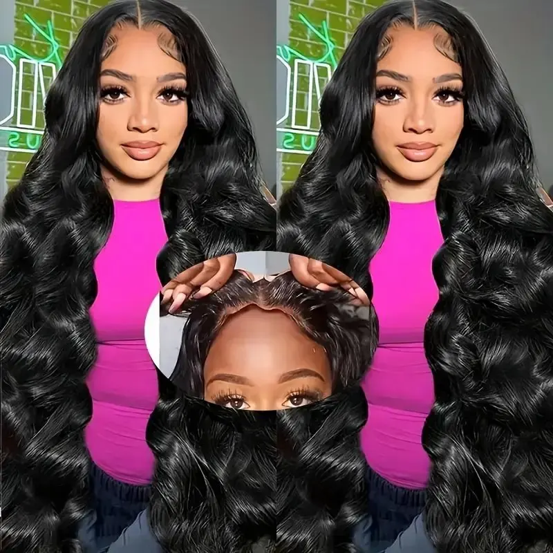 Rosabeauty 13X6 Transparent Body Wave Lace Frontal Wig 13X4 HD Front Human Hair 5X5 Glueless Wig 250 Density