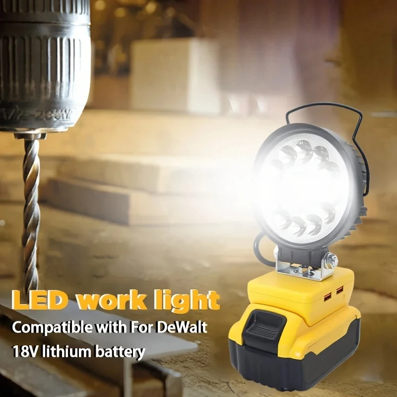 Luz LED de trabajo, herramienta portátil, linterna, lámpara de Camping, foco, recargable por USB para batería de litio de 20V DCB203-206