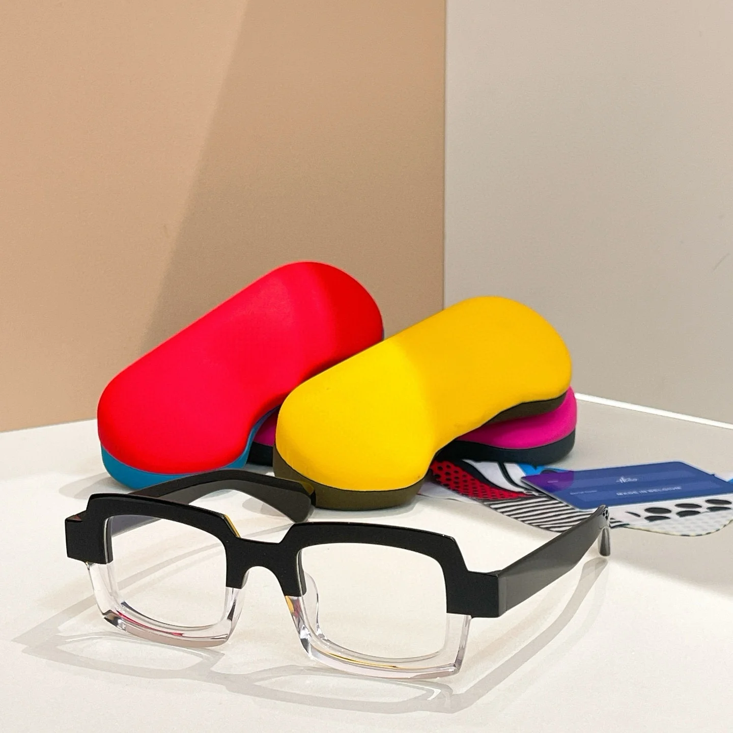 Belight البصرية إيطاليا خلات اليدوية جودة بلجيكا تصميم النساء الرجال مع حافظة النظارات إطار نظارات Mille + 82