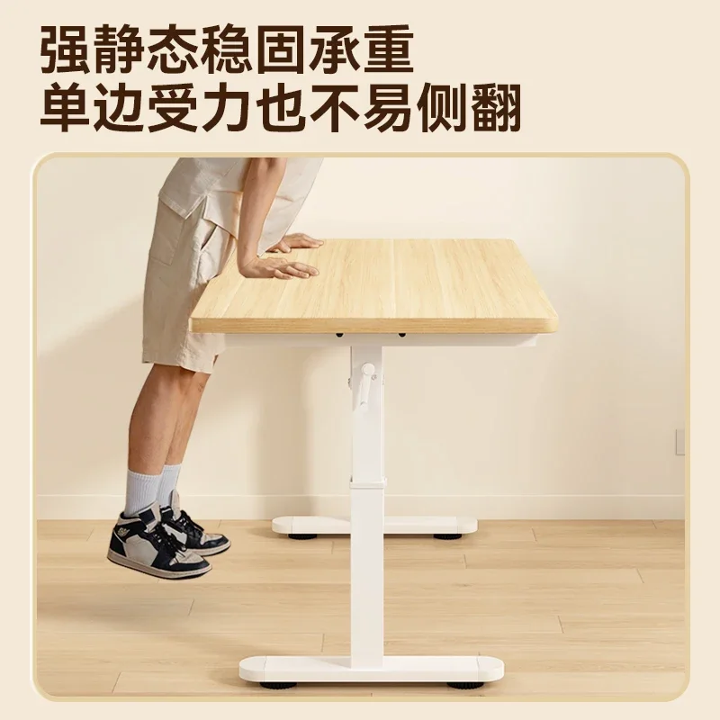 Computer desk Solid wood lifting hand crank desk workbench120*60*75cm