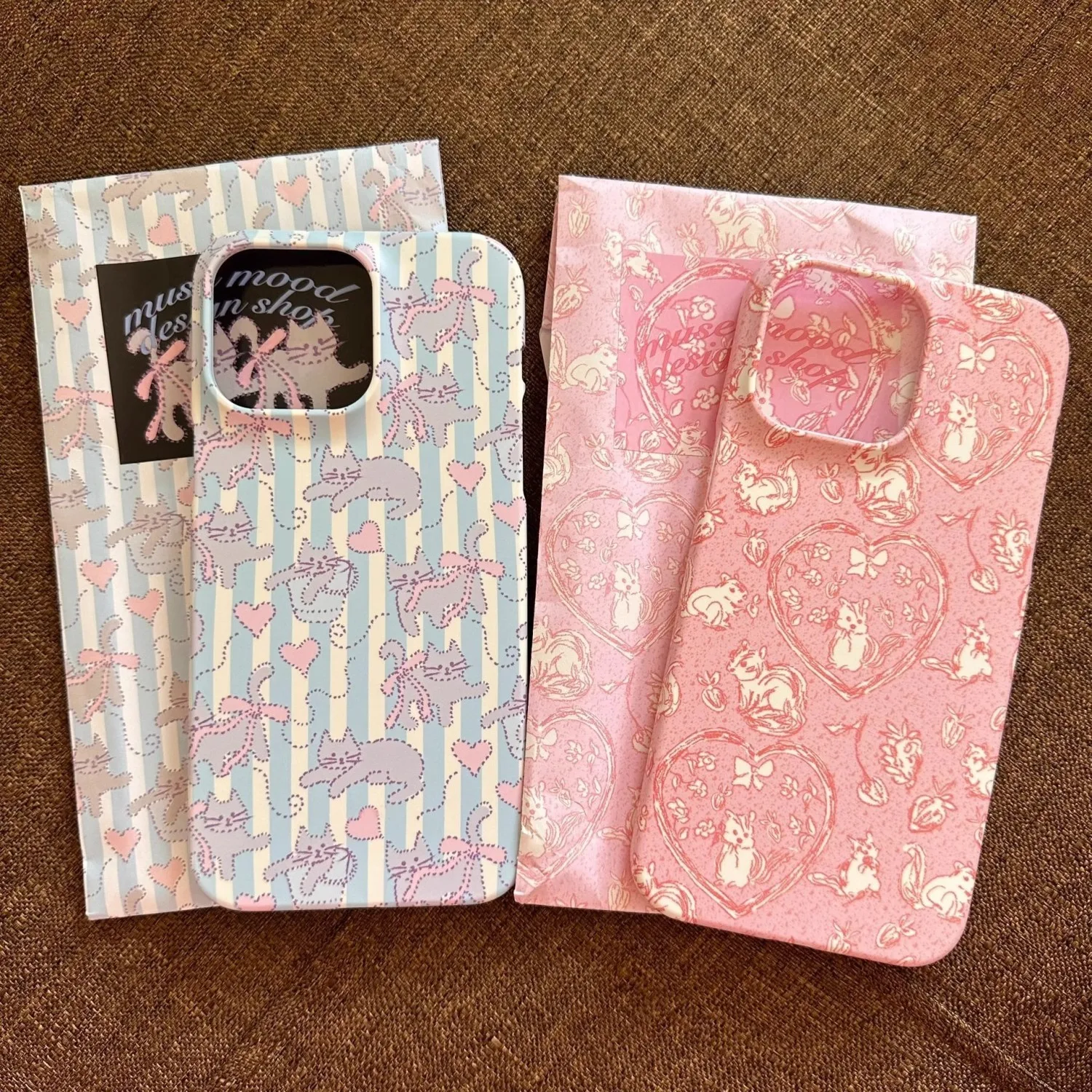 Cartoon Animal Pink Squirrel Cat Case for iPhone 16 15 14 13 Pro Max 12 Mini 11 Pro 7 8 X XS XR Plus Protective Hard PC Cover