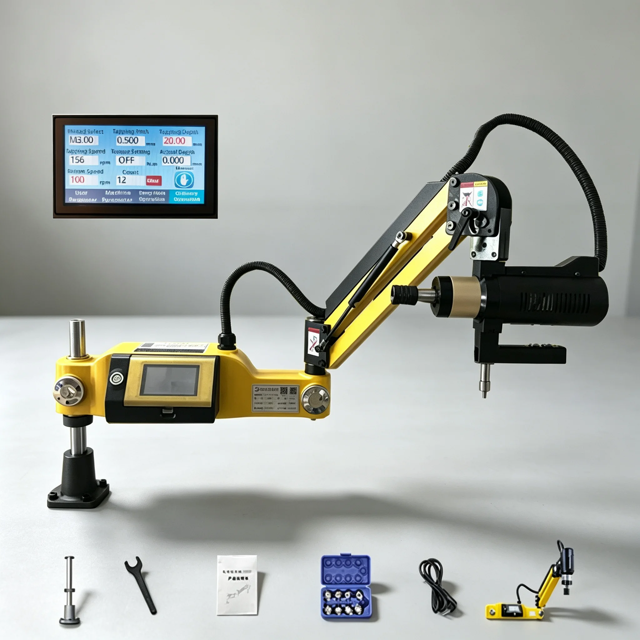 M3-M16-M36 Electric Tapping Machine Servo Motor Tapper Drilling Threading Machine With Chucks Easy Arm Power Tool