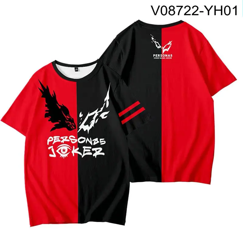 อะนิเมะ Persona 5 3D เสื้อยืดพิมพ์ภาพฤดูร้อนแฟชั่นแขนแขนสั้นคอกลมที่นิยมญี่ปุ่น streetwear ขนาดใหญ่