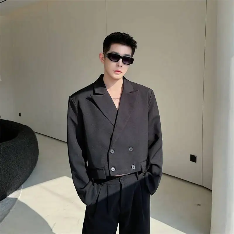 SYUHGFA-Veste Courte pour Homme, Vêtement de Printemps, Style Trempé, Solide, Document, Mode Coréenne, 2024