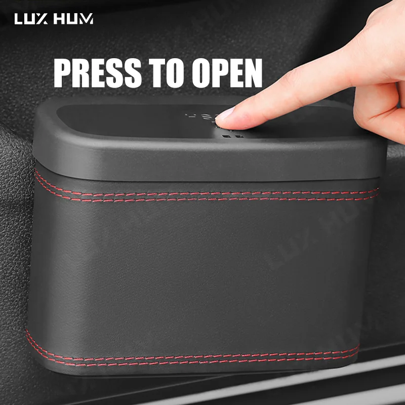 Car Door Storage Box Trash Bin with Lid Universal Car Side Door Storage Organizer Waterproof Leak-proof Auto Garbage Container