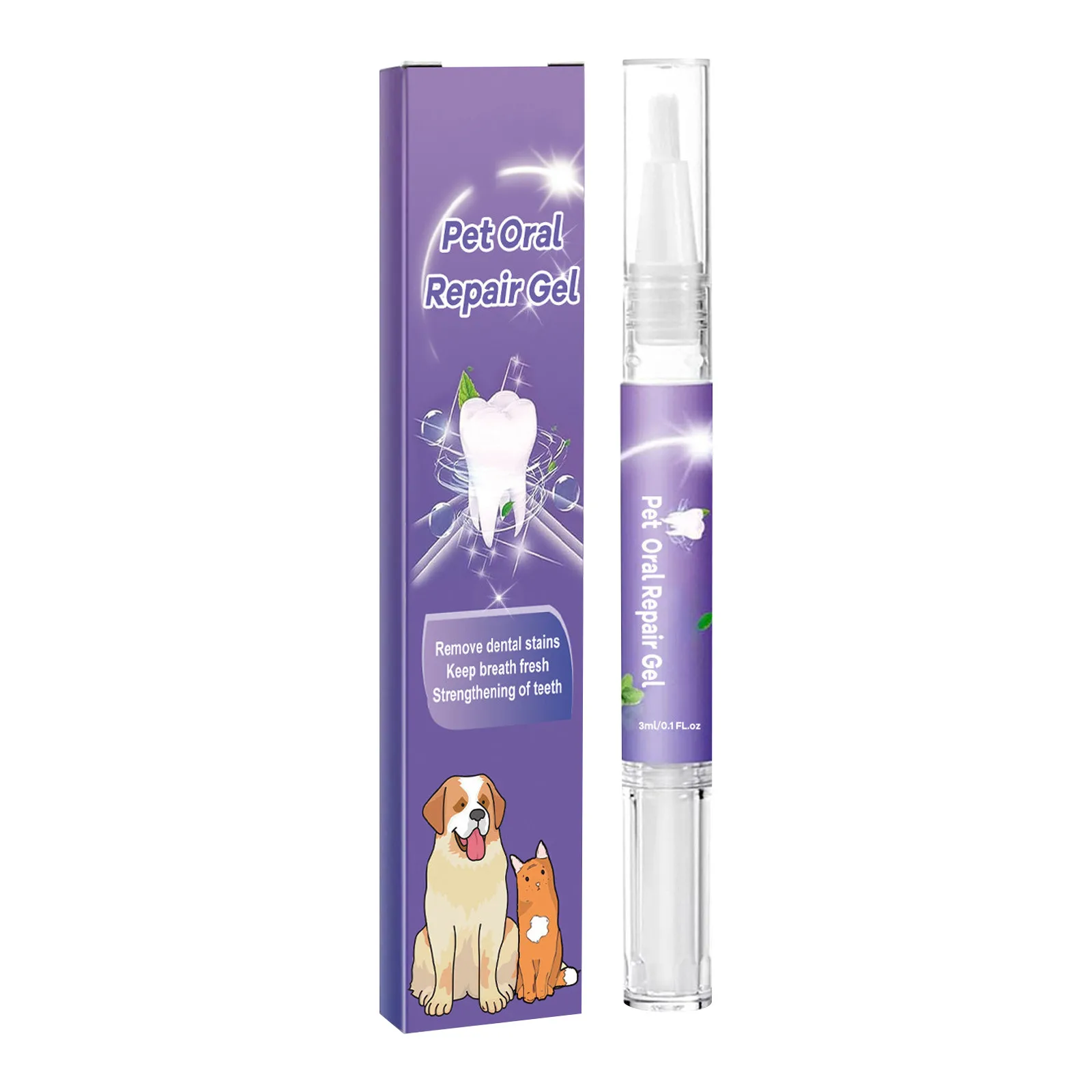 3ml Pet Oral Gel Cleaning Dog Cat Teeth, Bad Breath, For Tartar, No Need To Brush Teeth, Pet Breath Freshener Gel Care Cleaner