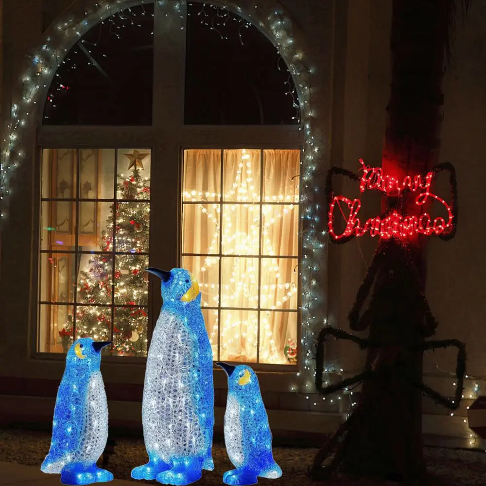 Acrylic Christmas Penguin Light Outdoor Garden Yard Decoration Festival Ornament Holiday Party Atmosphere Lamp LED Decor