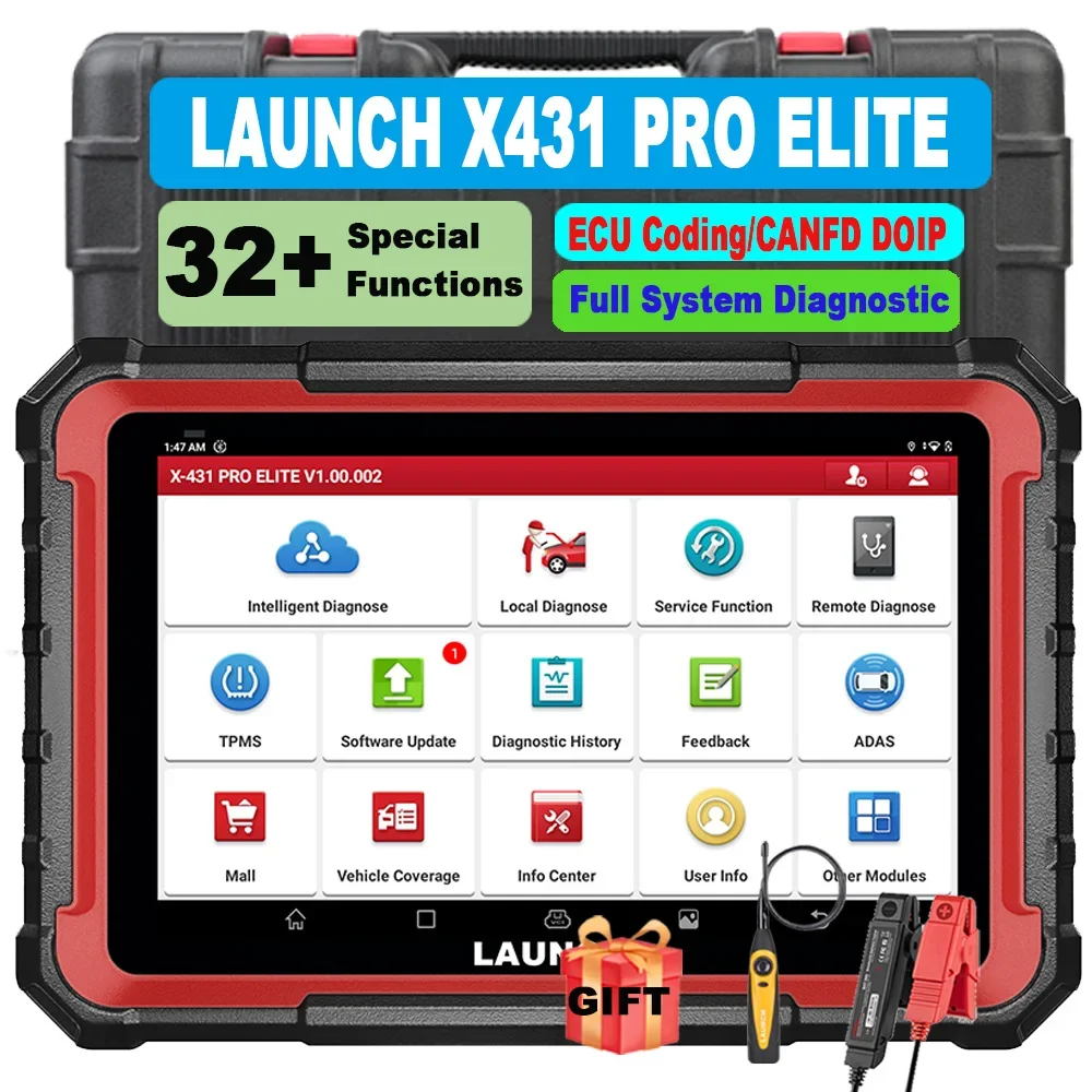 LAUNCH X431 V+ PRO 4.0 2024 Elite Scan Tool, 10.1 Inch 12v SDK Universal Computer for Car Universal Scanner Heavy Machine 9v