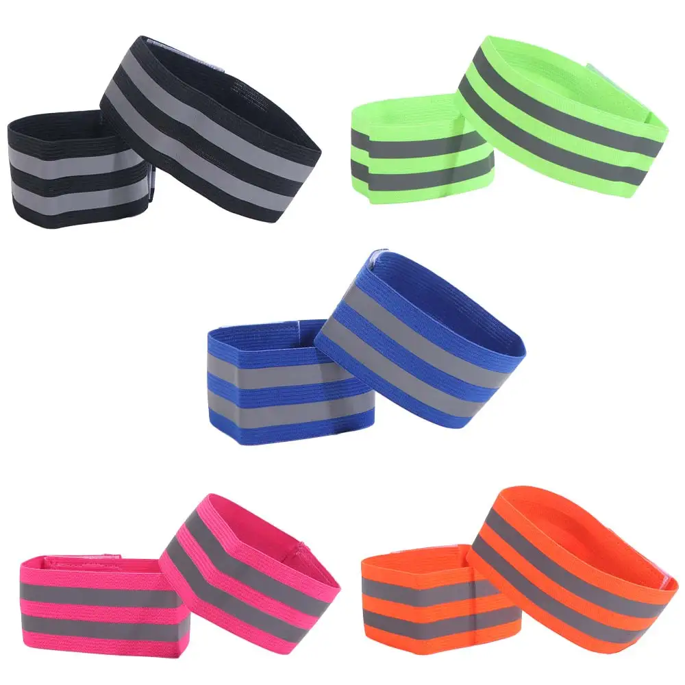 8PCS Multifunctional Warning Reflective Bands Adjustable Elasticated High Visibility Reflect Straps Safety Elastic Armband