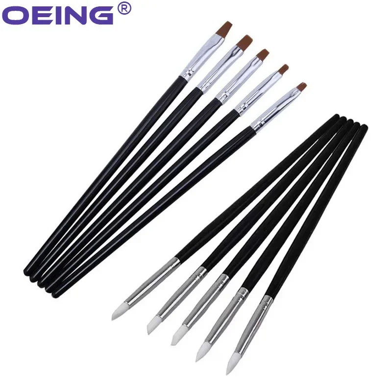 5Pcs Dental Silicone Shaping Pen Composite Resin Brush For Adhesive Composite Cement Porcelain Teeth Tools Dentist Sculpture Pen