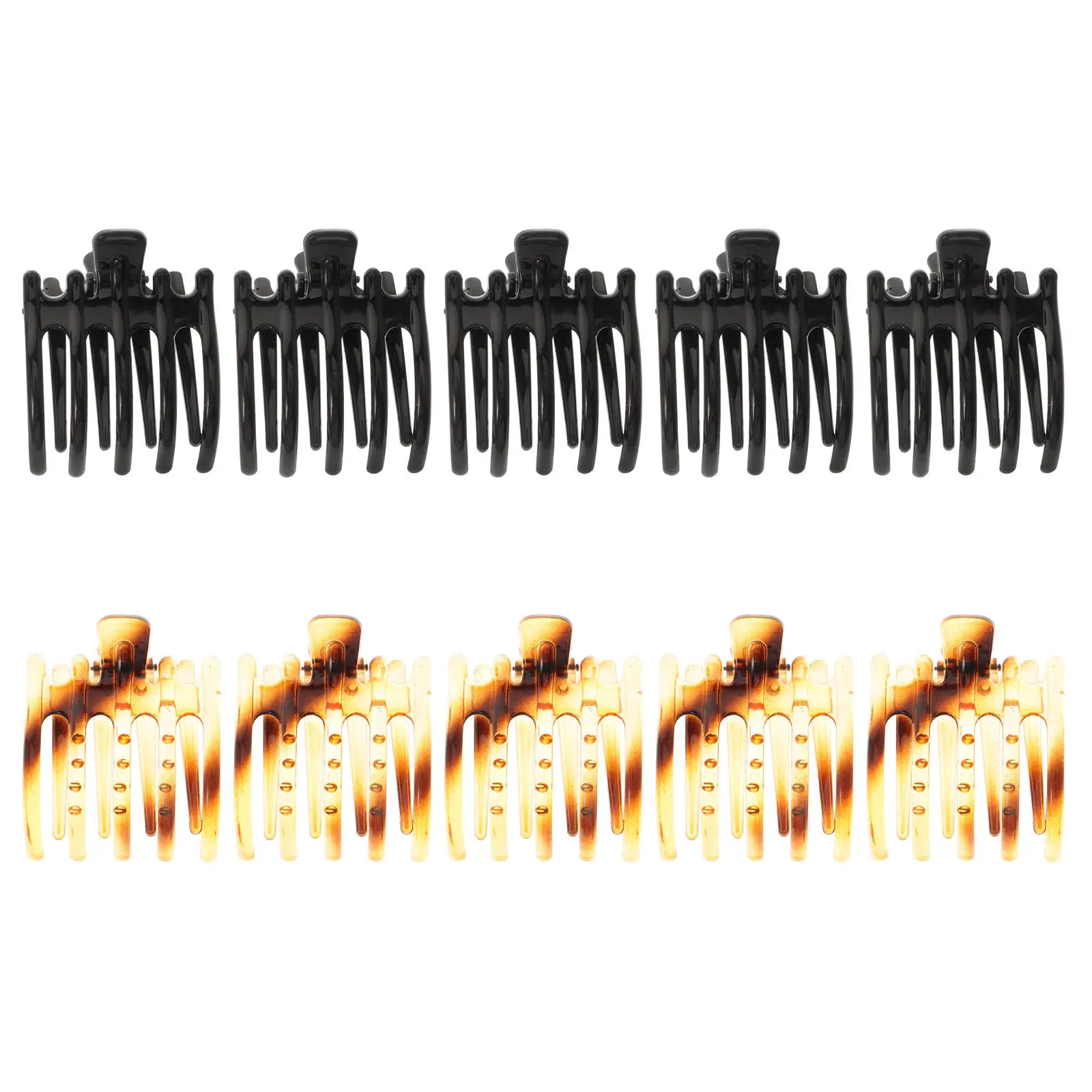 

10Pcs Women Claw Clamps Five Tooth Grip Secure Hold Fashionable Simple Design Ideal for Work Office Going Out Girls Hair Decor