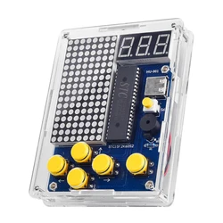 DIY Pixel Game Maker Kit Electronics DIY Soldering Project Practice Solder Learning Assembly with Shell 3X Battery Box