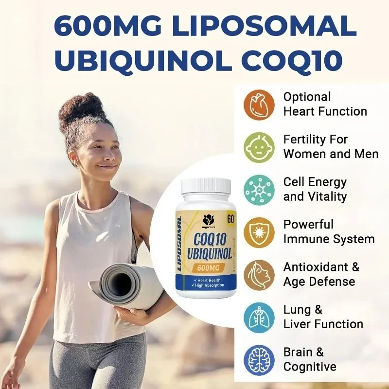 Liposomal Coenzyme Q10 Pantone 600mg Soft Capsules - Active Antioxidant Form 60 Capsules