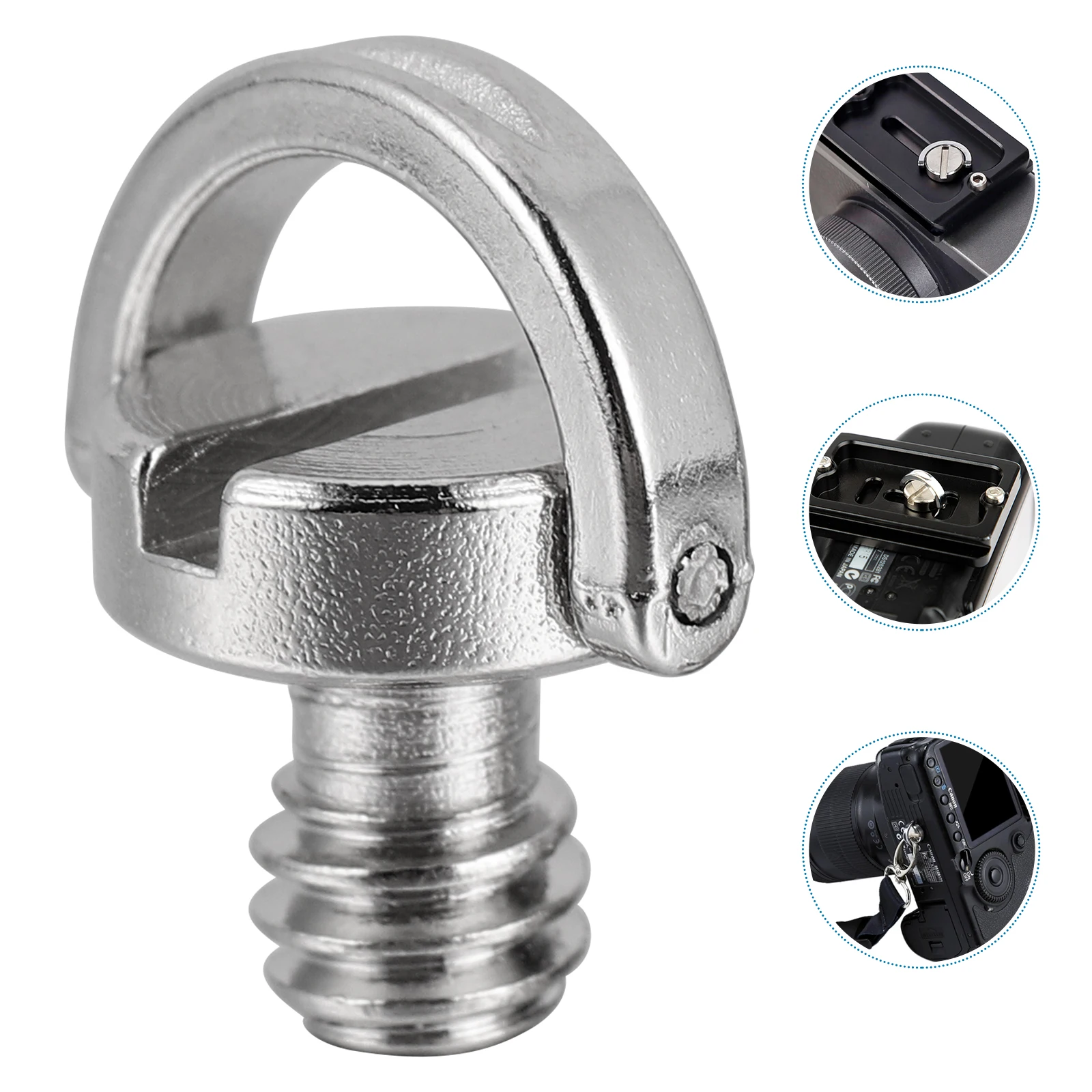 

4pcs 1/4 Inch Camera Screw For Tripod Mounting D-Ring Hinged Slotted Quick Release Plate Screw With Suspension Ring Compatible