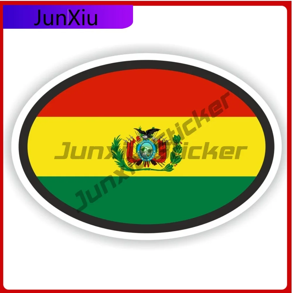 Bolivia Elliptical National Flag With White Border Sticker Vinyl Decals Motorcycle Stickers Refit Printed Decals Accessories Pvc
