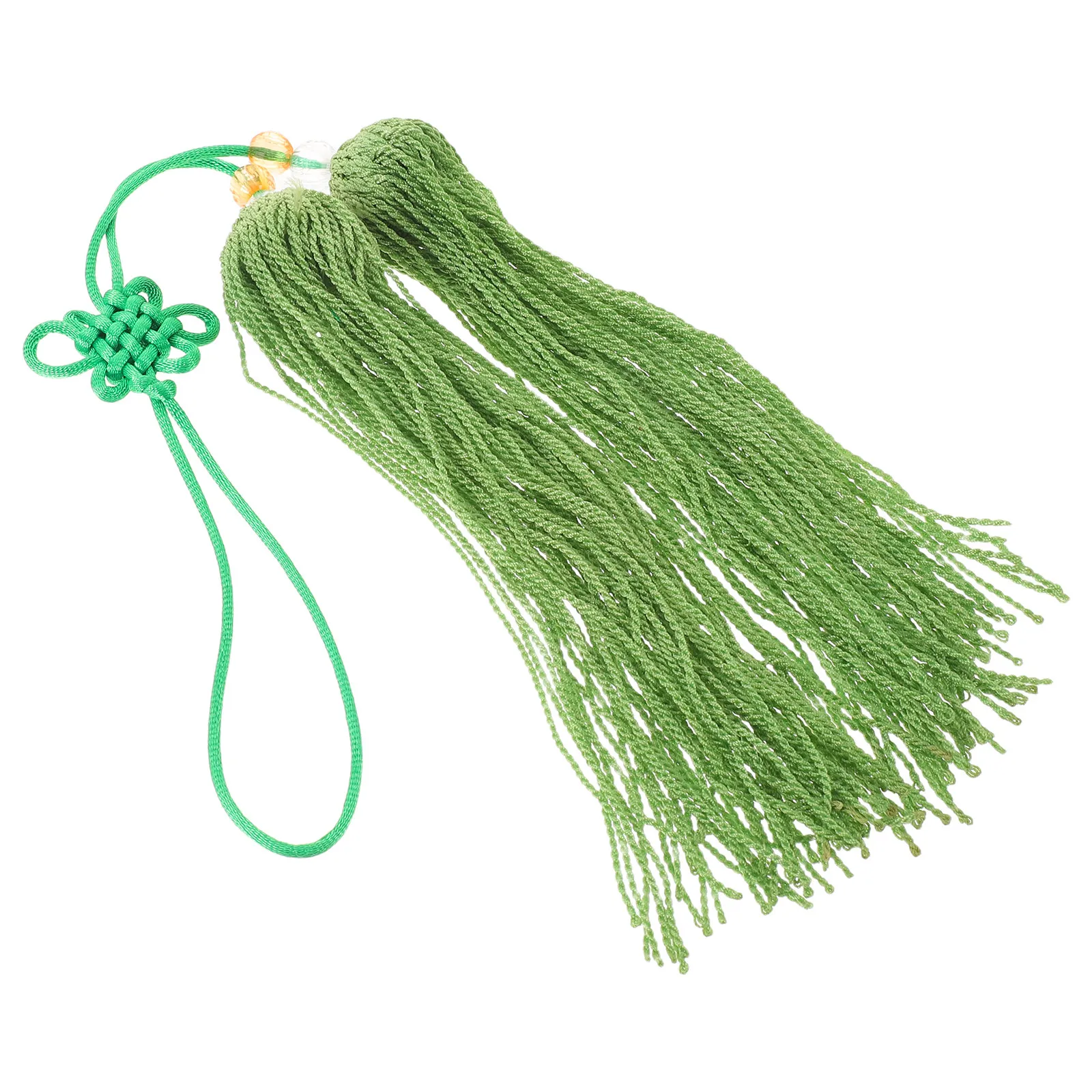Chinese Tassel Short Green Tai Tassel Silk Thread Chinese Knot Charm Martial Arts Decor Pendant Good Luck