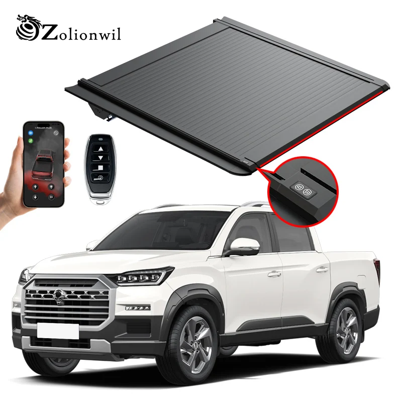 

Zolionwil retractable roller shutter lid aluminum bed cover truck tonneau cover for kgm musso ev grand ssangyong actyong sports