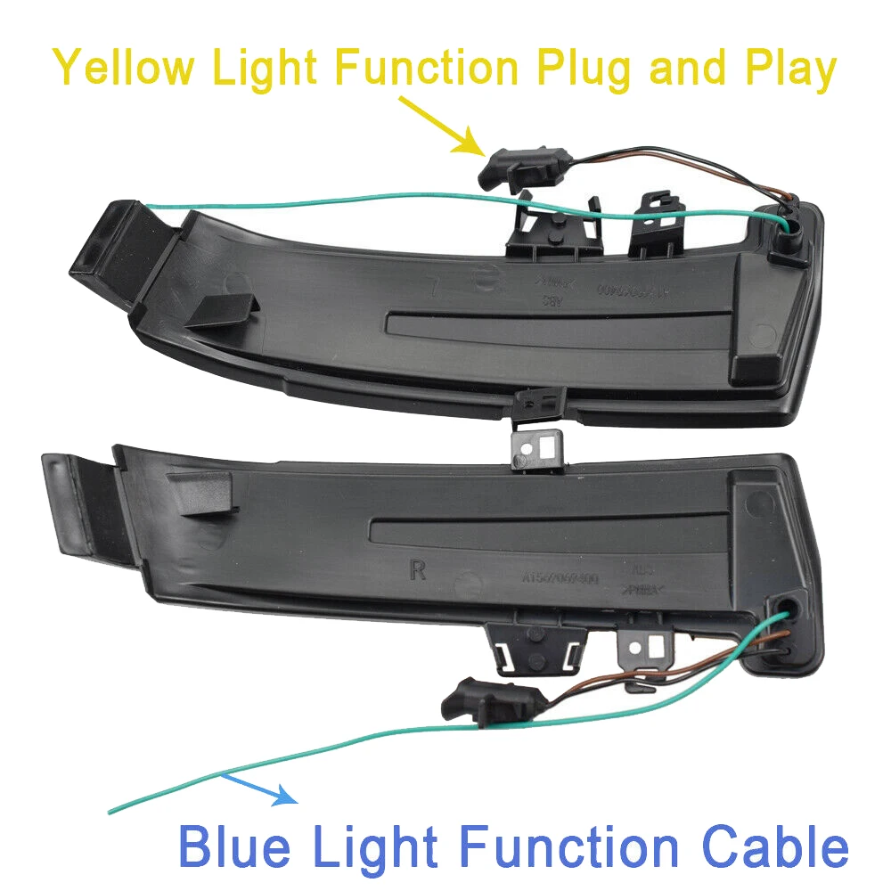 Blue & Amber แบบไดนามิกไฟเลี้ยว LED ไฟสัญญาณกระจกมองหลัง Blinker สําหรับ Mercedes-Benz W221 W212 w204 W246