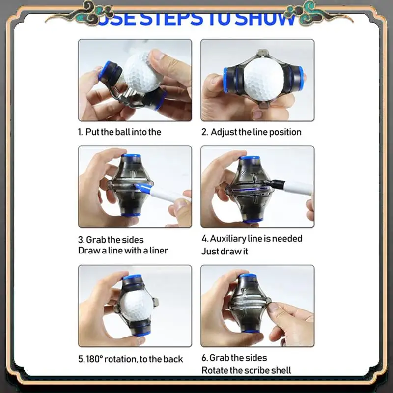 

Premium 2PCS Golf Ball Liner, Golf Ball Alignment Marker, 3 Line, Golf Ball Marker, Golf Ball Line Drawing Tool