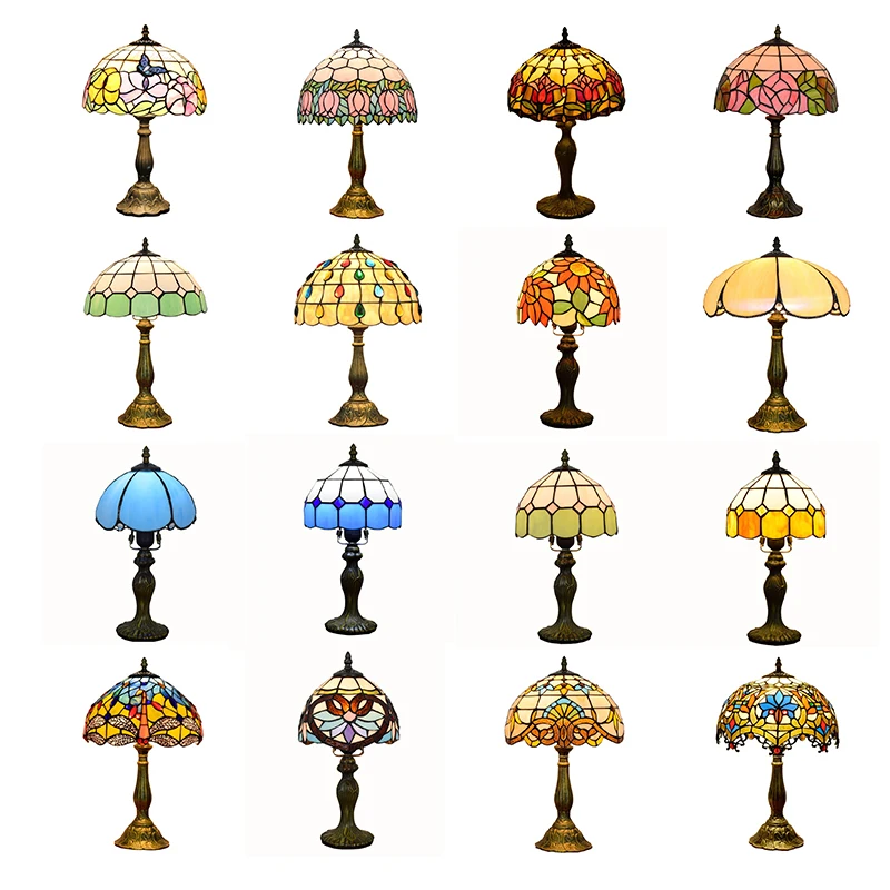 Rebecca High Quality Antique Stained Glass Tiffany Table Lamp Modern Desk Lamps