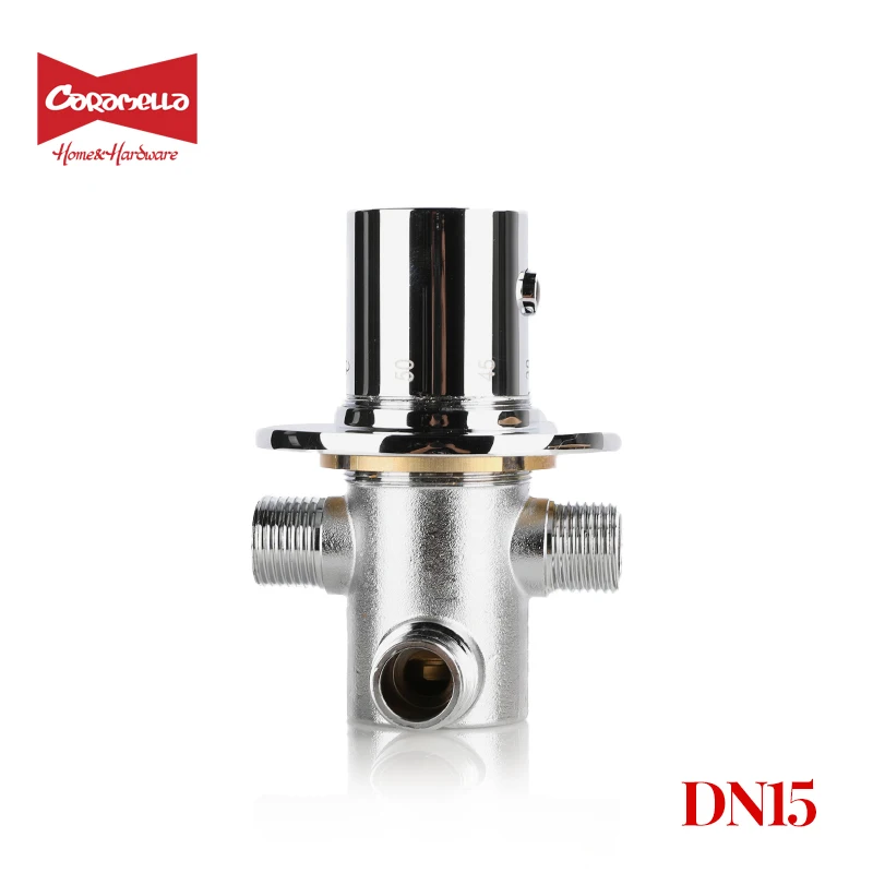 DN15 Solid Brass Thermostatic Mixing Valve Thermostat Faucet for Shower System Water Temperature Control Chrome Home Improvement