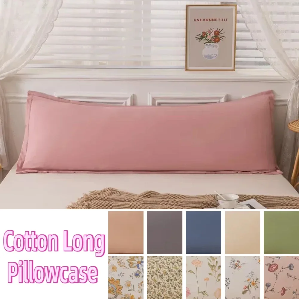 1pc Long Body Pillowcase Ultra Soft Cotton Pillow Case Long Lovers Wedding Pillowcases Decorative Throw Pillow Almohada Larga