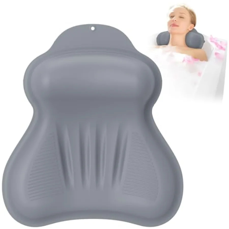 

Silicone Bath Pillow New Material Bath Pillows for Tub Head Neck and Back Support Bath Tub Pillow with 4D Press Inflatable Airb
