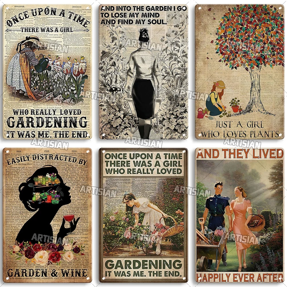 Artisian Garden Metal Sign Plant Tin Poster Girl Decorative Plate Wall Decor Garage Bar Pub Club Hotel Kitchen Home Man Cave