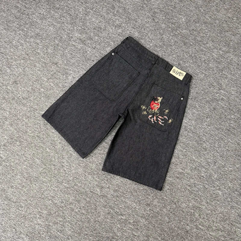

Retro Casual Derschutze Denim Shorts High Quality Trend Embroidery Patterns New Style Jeans
